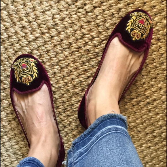 Polo Ralph Lauren Shoes - Polo burgundy velvet flats